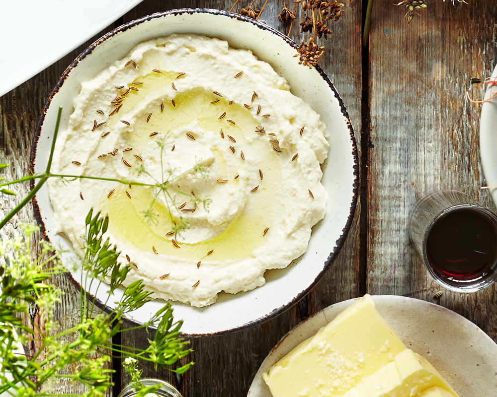 fresh cheese with caraway