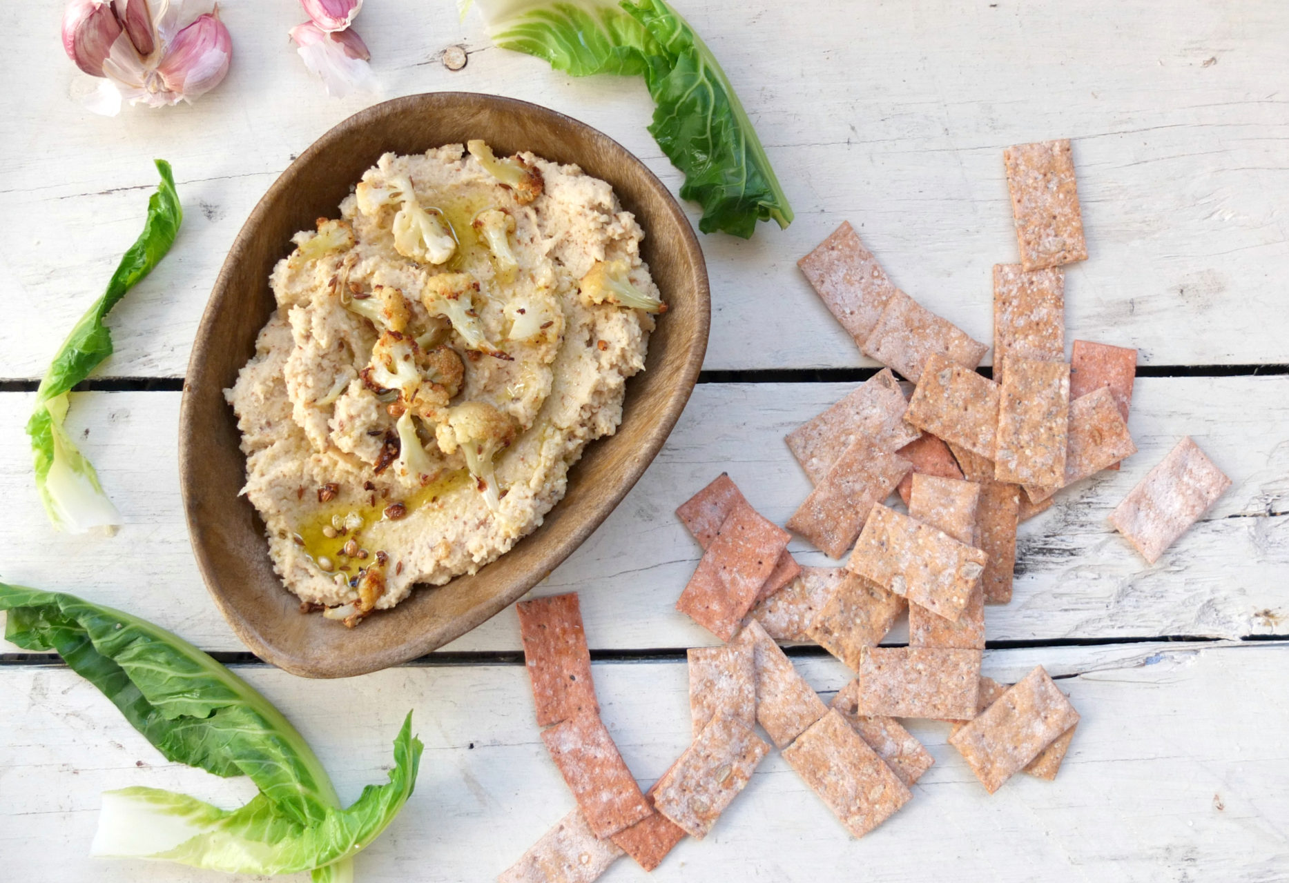 Roasted cauliflower and tahini dip